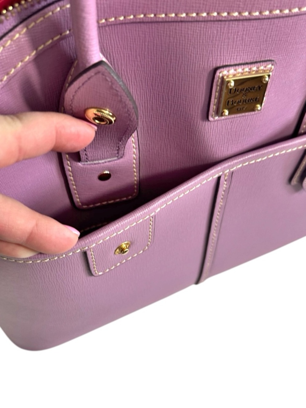 Dooney & Bourke Lavender Satchel Purse - Picture 7 of 12